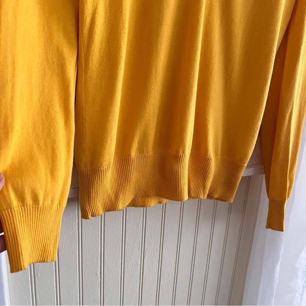 J. Crew Mustard Yellow V-Neck Cotton Sweater - Size Small